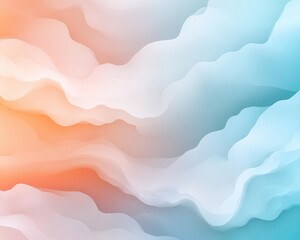 Abstract layered clouds with soft gradients and muted tones, inspired by tranquil skies, minimalist design concept.