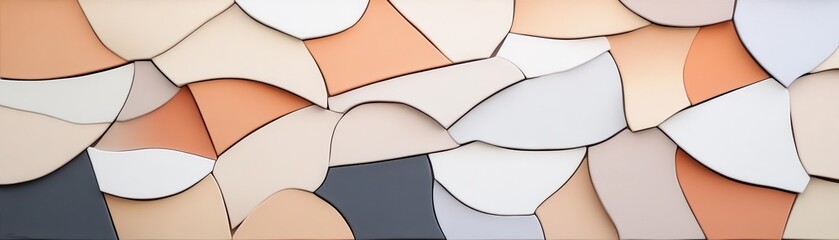 Abstract mosaic of earthy tones inspired by canyon landscapes, blending geometric patterns and vibrant hues.