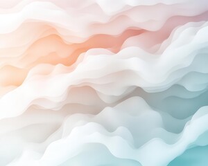 Abstract layered clouds with soft gradients and muted tones, inspired by peaceful skies, minimalist concept