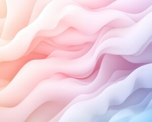 Abstract layered clouds with soft gradients and muted tones, inspired by tranquil skies, minimalist design.
