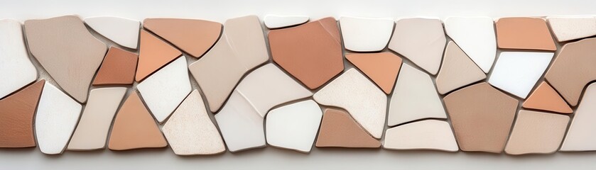 An abstract mosaic of earthy tones inspired by canyon landscapes, blending geometric patterns with vibrant hues of natural colors.