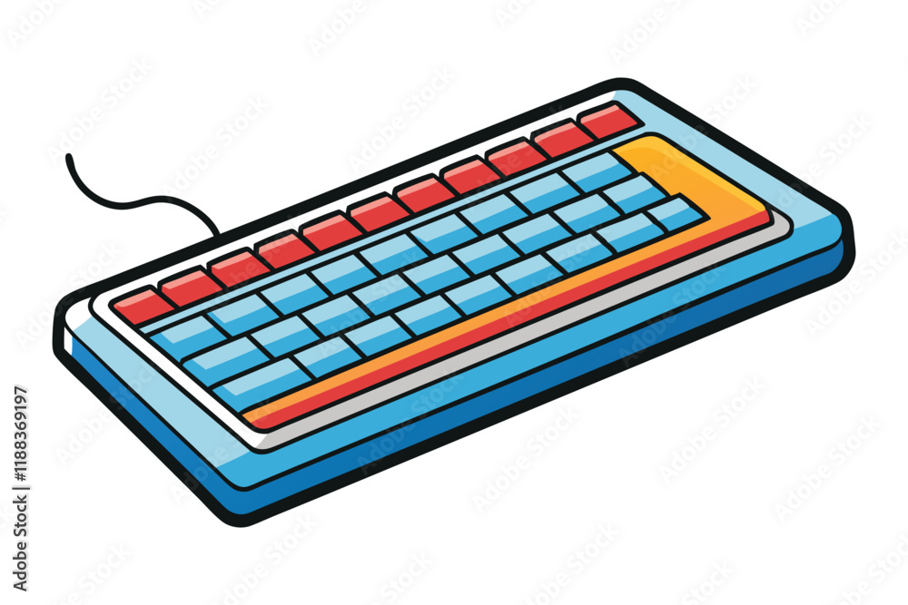 Wall mural creative computer keyboard icon in colorful style, featuring dynamic layout and bold hues, suitable 