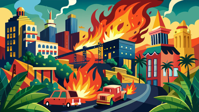 Hollywood on fire