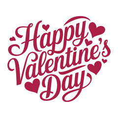 Romantic Valentine’s Day Typography Design with Heart Motif, Creative Valentine’s Day Calligraphy Art in Green Theme