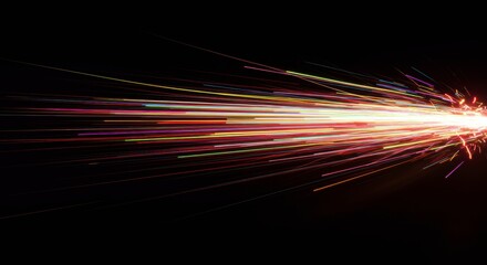 Spark Trajectory: A captivating visual of a spark trajectory, illuminating the darkness with a vibrant burst of energy, motion and color. 