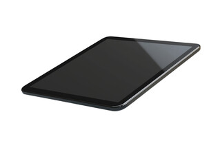 Sleek tablet floating on a transparent background, PNG file, minimal shadows,