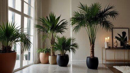 Fototapeta premium PNG Elegant indoor palm plant decor