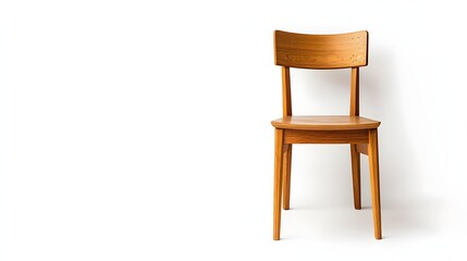 Simple Wooden Chair Isolated on White Background