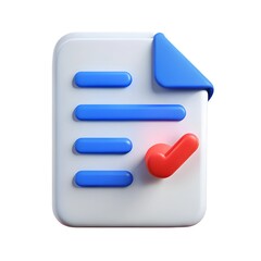 Obraz premium 3d document with checkmark