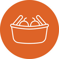 Harvest Basket line circle icon