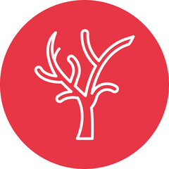 Obraz premium Autumn Tree line circle icon