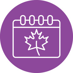 Calendar line circle icon