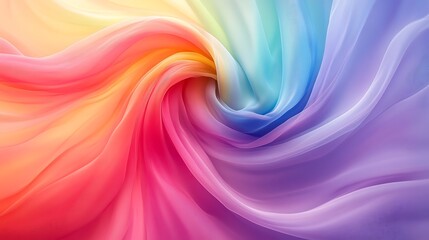 Fototapeta premium Colorful fabric swirl studio abstract art soft textures close-up view