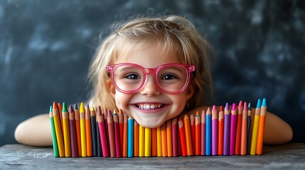 Creative drawing session school classroom children bright environment happy view