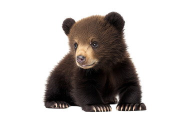 Fototapeta premium Adorable bear cub isolated on a pristine transparent background for nature-themed projects