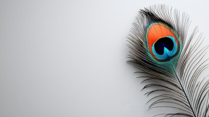 Obraz premium Captivating Peacock Feather Display Nature Setting Close-Up Photography Minimalist Environment Artistic Viewpoint