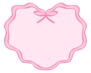 Hand drawn doodle heart frame. Wavy edges for text and photo. Valentine's Day border.