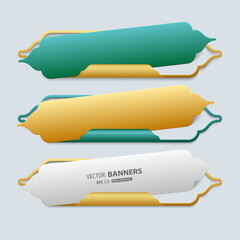 Creative vector banners in various colors for design projects and marketing purposes