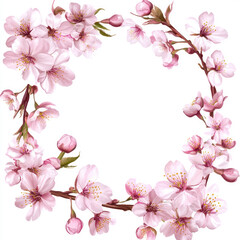 Fototapeta premium pink cherry blossom border