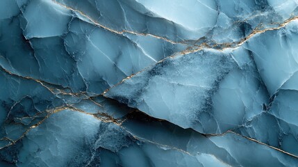 Abstract blue marble texture with gold veins in geometric pattern