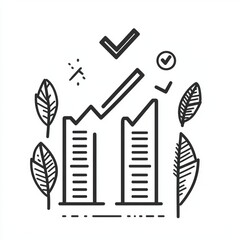  simple icon in black and white graph