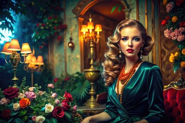 Fototapeta premium Refined visions: surreal elegance meets high-fashion fantasy, a classy dream.