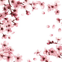 Fototapeta premium pink cherry blossom border