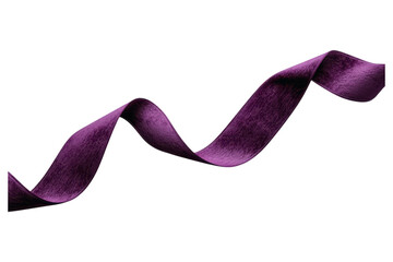 flowing ribbon in deep purple velvet texture, showcasing elegance and style