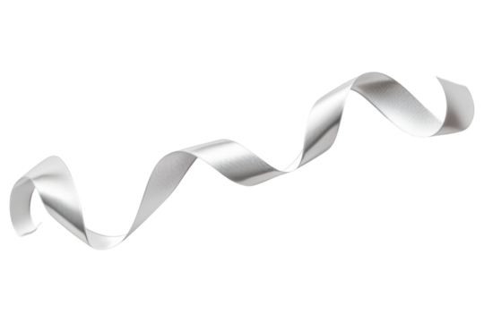 flowing ribbon in monochromatic silver, creating sleek and elegant look