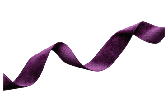 flowing ribbon in deep purple velvet texture, showcasing elegance and style