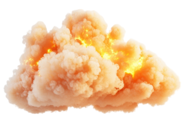 Fluffy orange cloud with golden highlights, resembling sunset glow