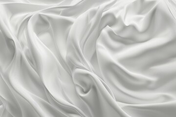 Obraz premium Abstract white background with satin waves for product design.