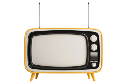 retro TV with black and white frame, evoking nostalgia and charm
