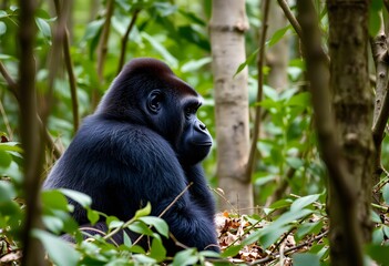 Obraz premium A view of a Gorilla in the forest