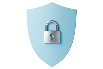 Secure blue shield with silver lock symbolizing protection and safety