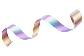 metallic purple ribbon with shimmering golden edge, flowing gracefully