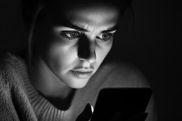 Shifting expression of trust to disbelief as a betrayal unfolds through a text at night