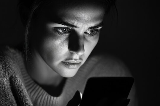 Shifting expression of trust to disbelief as a betrayal unfolds through a text at night