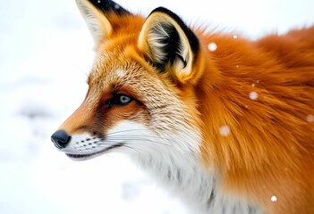 Fototapeta premium red fox in the snow