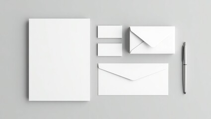Blank Stationery Set Includes Letterhead Envelopes and Cards