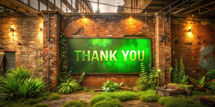 Urban exploration video's stylish 4K green screen thanks animation; perfect closing background.