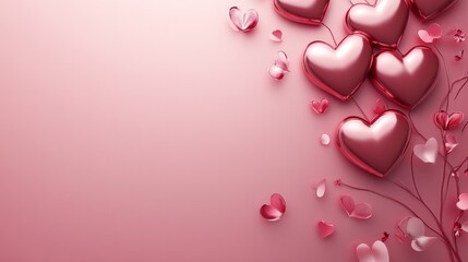 valentine background with empty space for text pink background