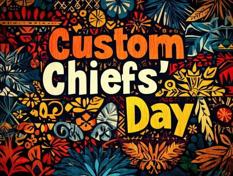 Vibrant Tribal Typography for Custom Chiefs Day, Thanksgiving, and Independence Day Celebrations