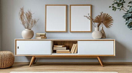 Modern Minimalist Living Room Decor with Elegant Furniture and Plants