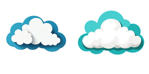 Obraz premium Minimalistic clouds in flat design with smooth edges and vibrant colors