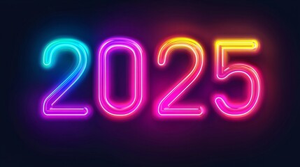 Neon Lights 2025 Bright Colorful Glow Party Celebration Theme
