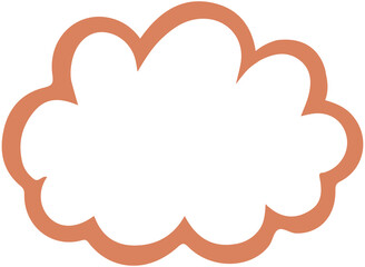 Speech or Think Bubble Colorful Cloud  Shape