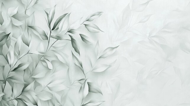 Fototapeta Serene and elegant gray wallpaper with a soft white background, offering a tranquil and sophisticated touch to modern interior design, ideal for stylish home decor.