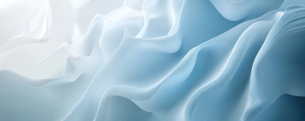 Obraz premium Abstract blue and white gradient waves