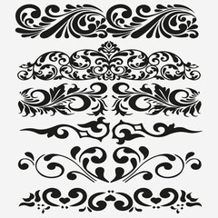A black and white collection of decorative designs
